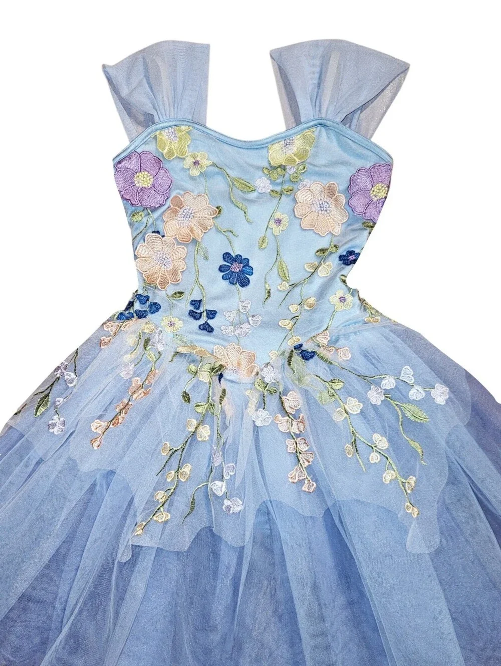 Weissman Embroidered Floral Applique Tutu Ballet Dress Studio Exclusive XLC